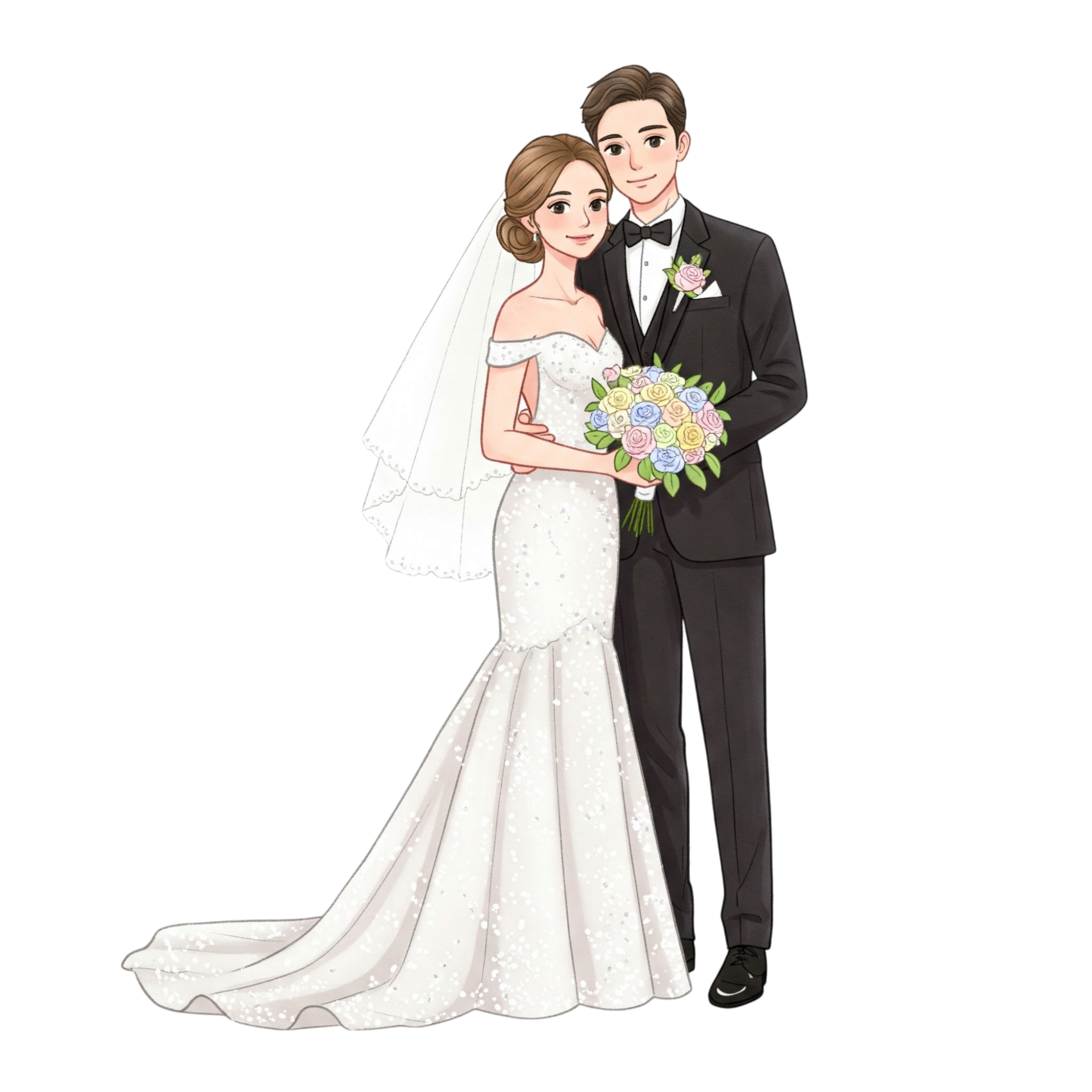 Bride and groom silhouette